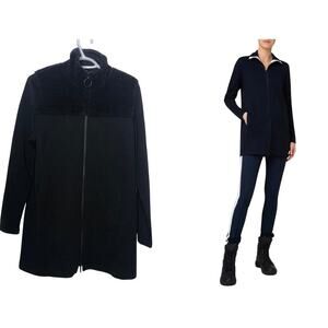 Akris Punto Cardigan Milano Knit with Curly Faux Fur Joke Black